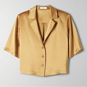 Aritzia Babaton Beso cropped button up blouse — Size Small